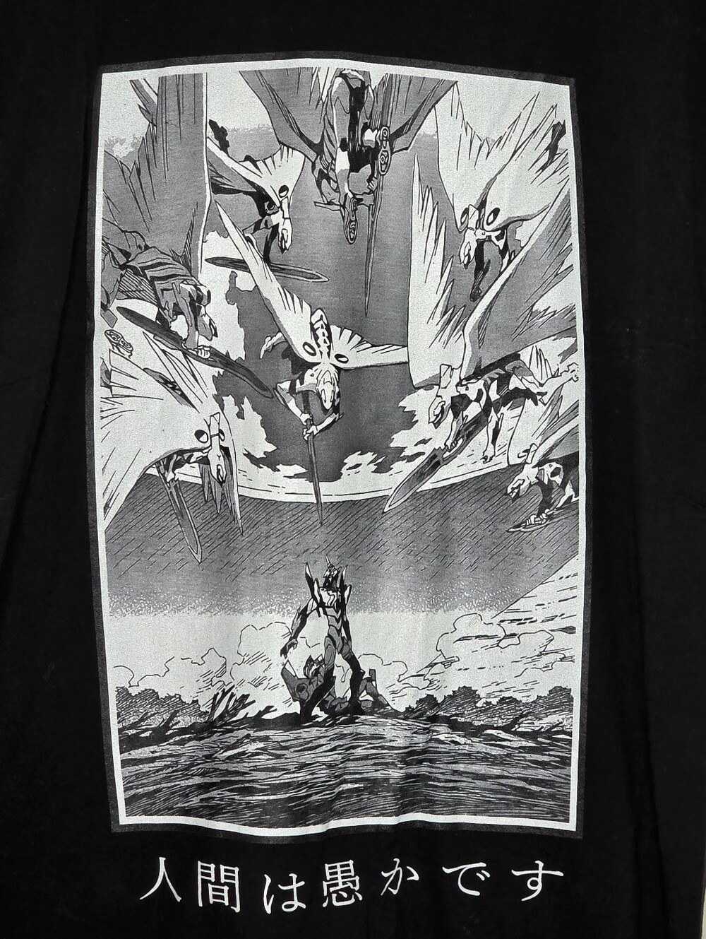 Neon‎ Genesis Evangelion Manga Design Tee Shirt Size XL Black Short Sleeve Anime - Picture 3 of 12